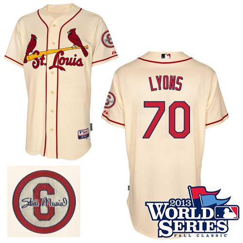 Tyler Lyons #70 Youth Baseball Jersey-St Louis Cardinals Authentic Commemorative Musial 2013 World Series MLB Jersey